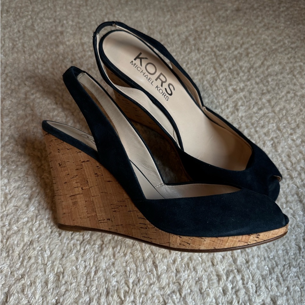 Michael Kors Navy Wedge Heels